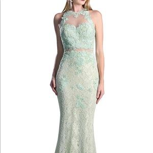 Meier Collection formal embroidery Illusion bodice evening prom dress